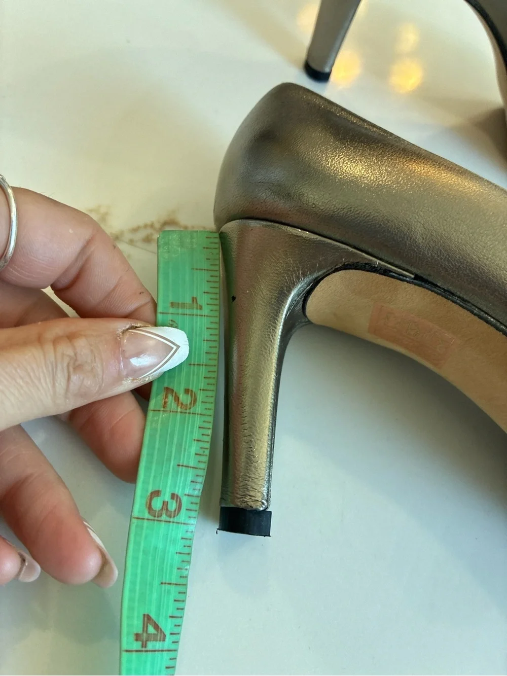 Stuart Weitzman Metallic Gold Peep-Toe Pumps